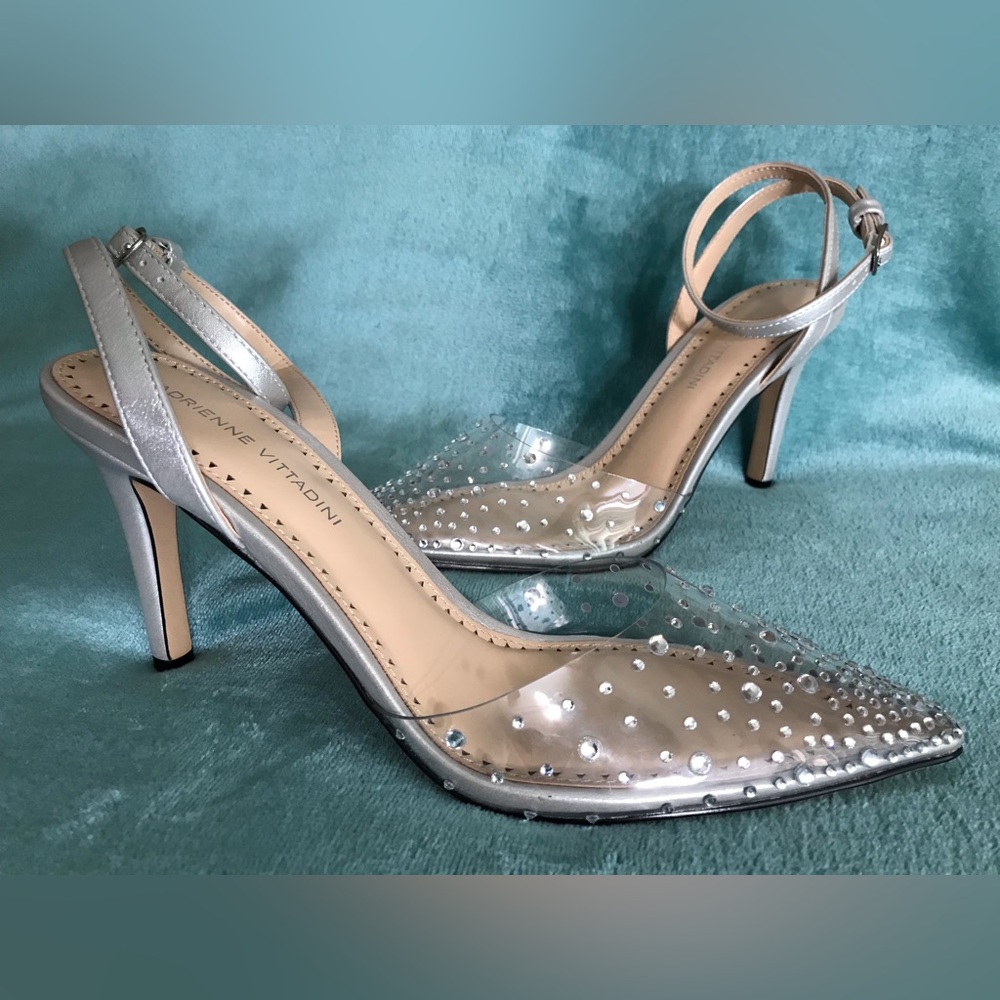Adrienne Vittadini Women’s Nerve Two Piece Rhinestone Pumps